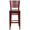 DARBY Series Slat Back Mahogany Wood Restaurant Barstool