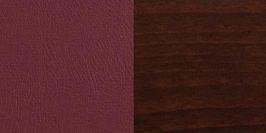 DARBY Series Slat Back Walnut Wood Restaurant Barstool - Burgundy Vinyl Seat