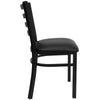 Back Metal Restaurant Chair - Black Vinyl Seat