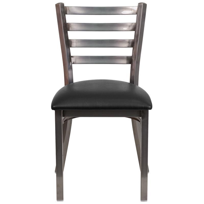 Heavy Duty Clear Coated Ladder Back Metal Restaurant Chair 2