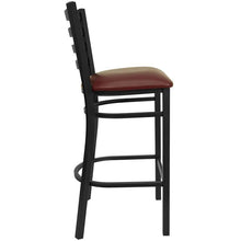 Load image into Gallery viewer, Metal Restaurant Barstool with Burgundy Vinyl Seat