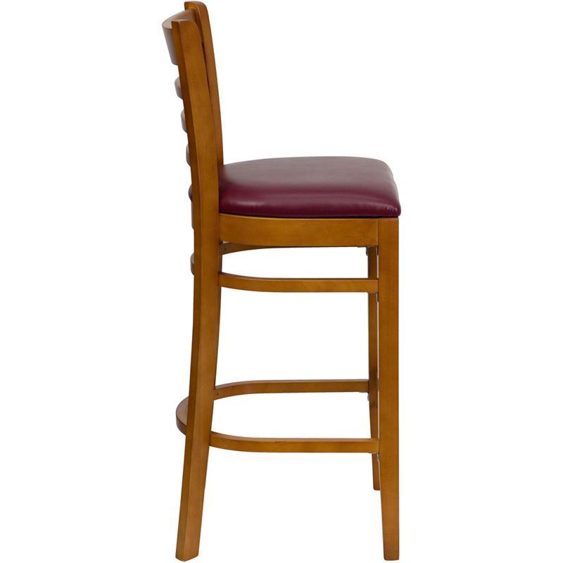 Ladder Back Cherry Wood Restaurant Barstool