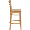 HERCULES Series Ladder Back Natural Wood Restaurant Barstool