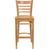 HERCULES Series Ladder Back Natural Wood Restaurant Barstool