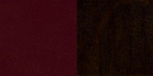 HERCULES Series Vertical Slat Back Walnut Wood Restaurant Barstool - Burgundy Vinyl Seat