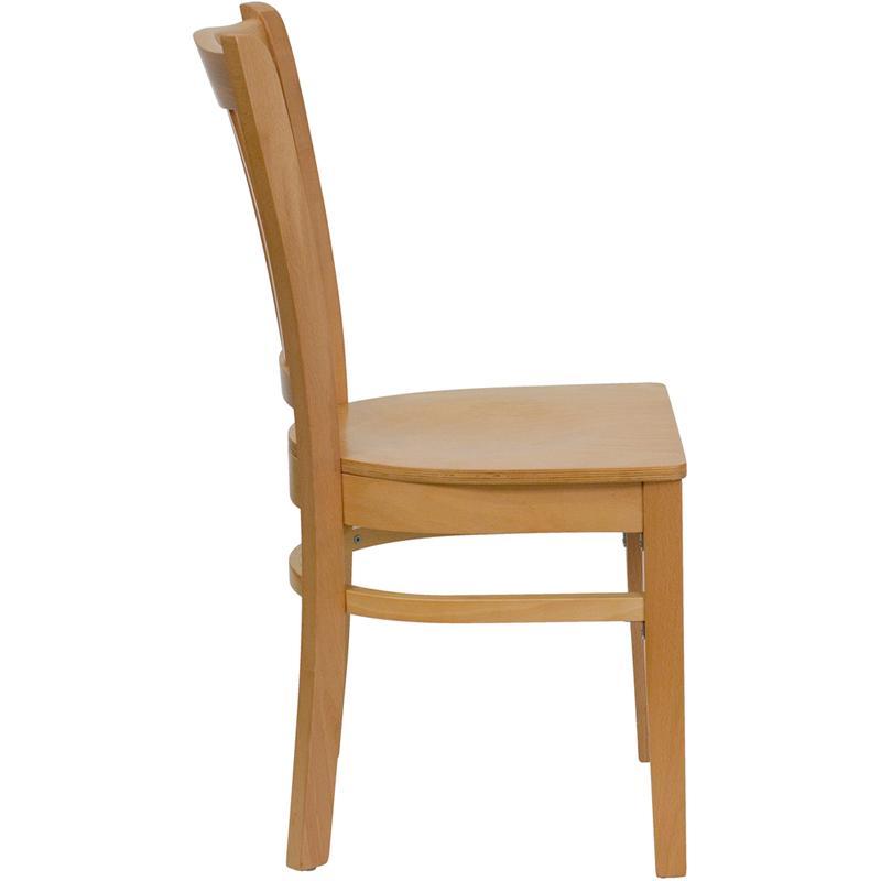 HERCULES Series Vertical Slat Back Natural Wood Restaurant Chair 2