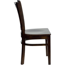 Load image into Gallery viewer, HERCULES Series Vertical Slat Back Walnut Wood Restaurant Chair