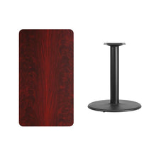Load image into Gallery viewer, 24&#39;&#39; x 42&#39;&#39; Rectangular Mahogany Laminate Table Top with 24&#39;&#39; Round Table Height Base