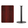 30'' x 42'' Rectangular Mahogany Laminate Table Top with 24'' Round Bar Height Table Base