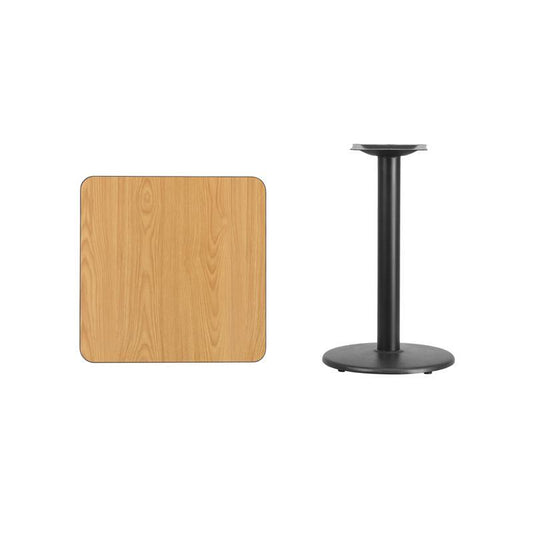 Square Natural Laminate Table Top with Round Table