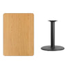 30'' x 42'' Rectangular Natural Laminate Table Top with 24'' Round Table Height Base