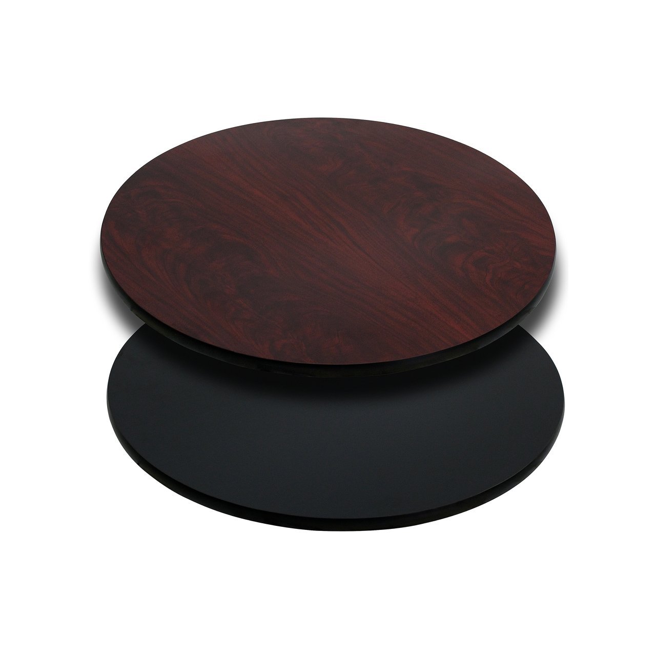 Round Table Top with Black or Mahogany Reversible Laminate Top