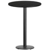 30'' Round Black Laminate Table Top with 18'' Round Bar Height Table Base