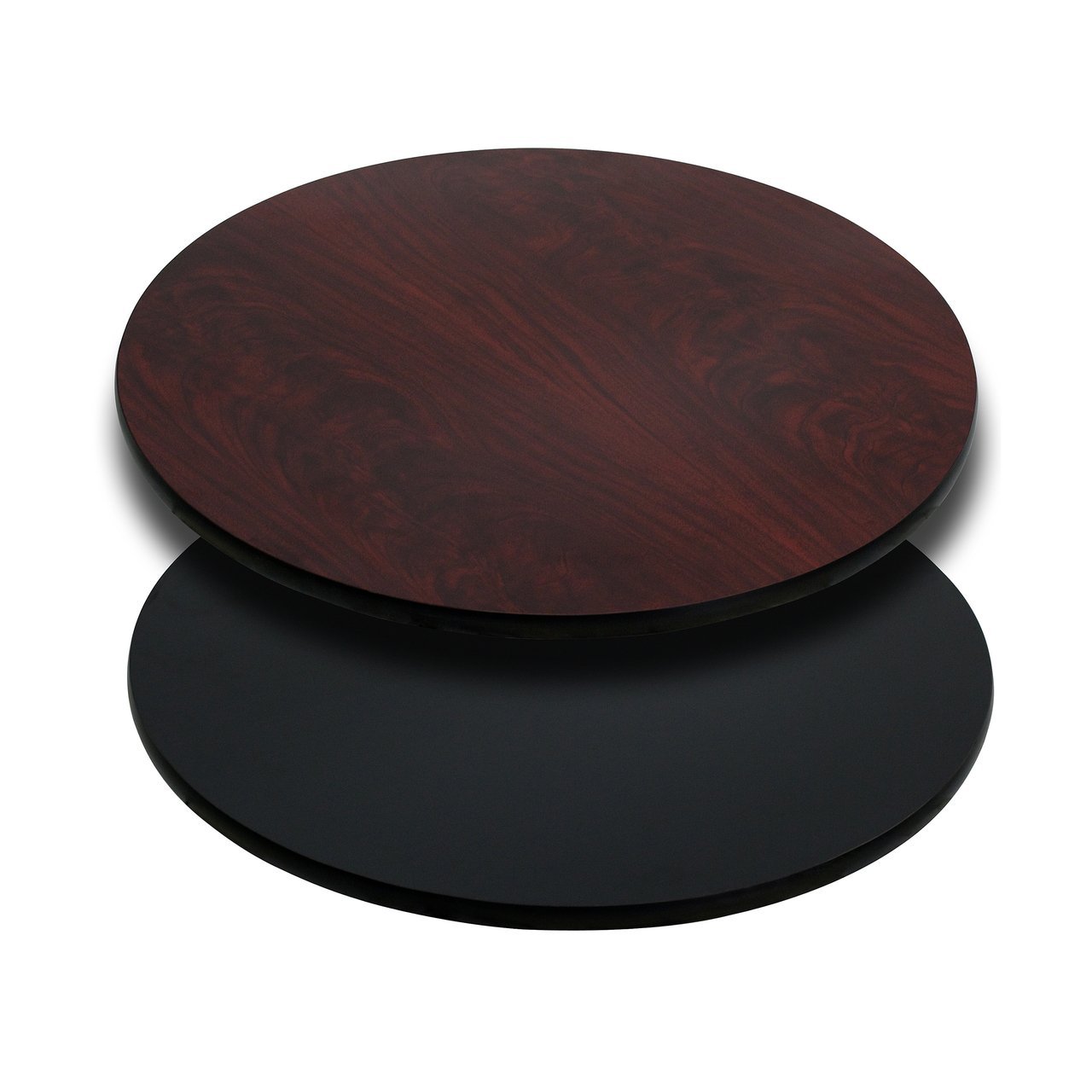 Round Table Top with Black or Mahogany