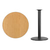 36'' Round Natural Laminate Table Top with 24'' Round Bar Height Table Base
