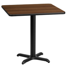 Load image into Gallery viewer, 24&#39;&#39; Square Walnut Laminate Table Top with 22&#39;&#39; x 22&#39;&#39; Table Height Base