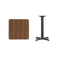 Load image into Gallery viewer, 24&#39;&#39; Square Walnut Laminate Table Top with 22&#39;&#39; x 22&#39;&#39; Table Height Base