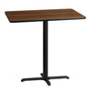 30'' x 42'' Rectangular Walnut Laminate Table Top with 22'' x 30'' Bar Height Table Base