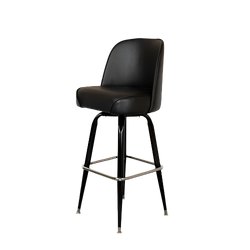"The Big Boss" Black Metal Barstool with Swivel Bucket Seat