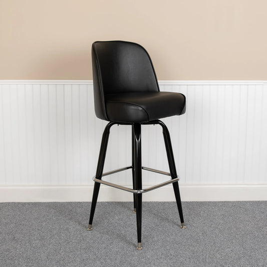 "The Big Boss" Heavy Duty Metal Barstool with Swivel Bucket Seat