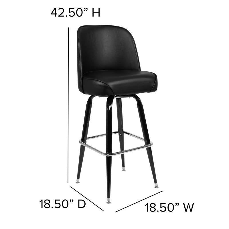 "The Big Boss" Heavy Duty Metal Barstool with Swivel Bucket Seat