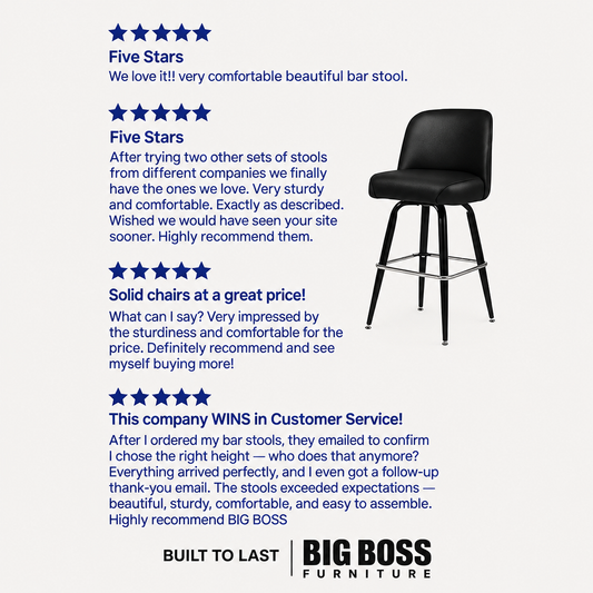 "The Big Boss" Heavy Duty Metal Barstool with Swivel Bucket Seat