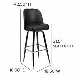 "The Big Boss" Heavy Duty Metal Barstool with Swivel Bucket Seat
