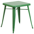 23.75'' Square Green Metal Indoor-Outdoor Table