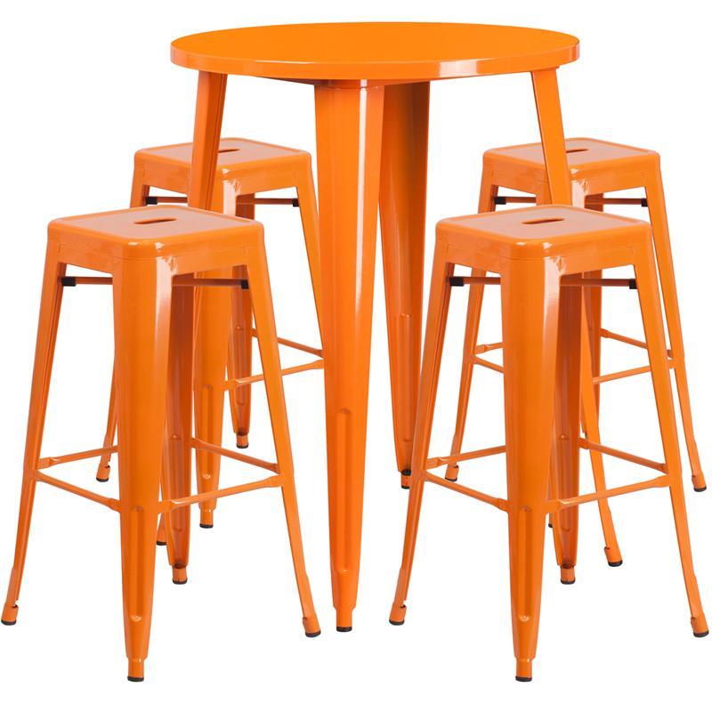 Orange plastic hotsell bar stools