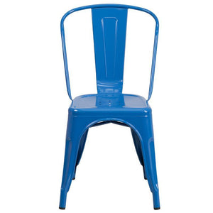 Blue Metal Indoor-Outdoor Stackable Chair