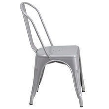 Load image into Gallery viewer, Silver Metal Indoor-Outdoor Stackable Chair