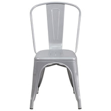 Load image into Gallery viewer, Silver Metal Indoor-Outdoor Stackable Chair