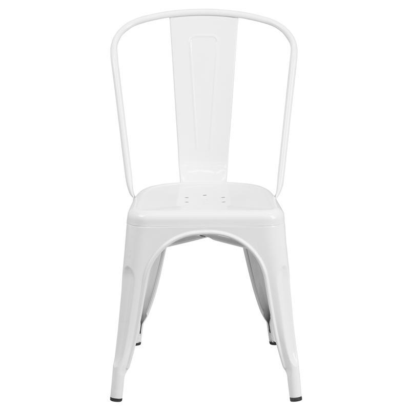 White Metal Indoor-Outdoor Chair