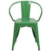 Green Metal Indoor-Outdoor Chair with Arms 2