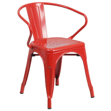 Load image into Gallery viewer, Red Metal Indoor-Outdoor Chair with Arms