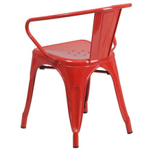 Load image into Gallery viewer, Red Metal Indoor-Outdoor Chair with Arms