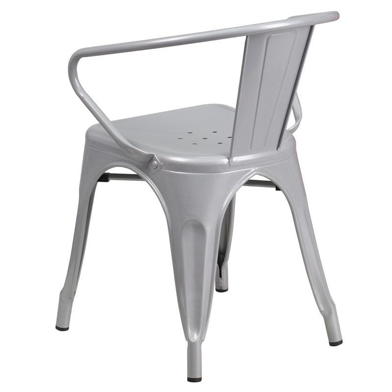 Silver Metal Indoor-Outdoor Chair