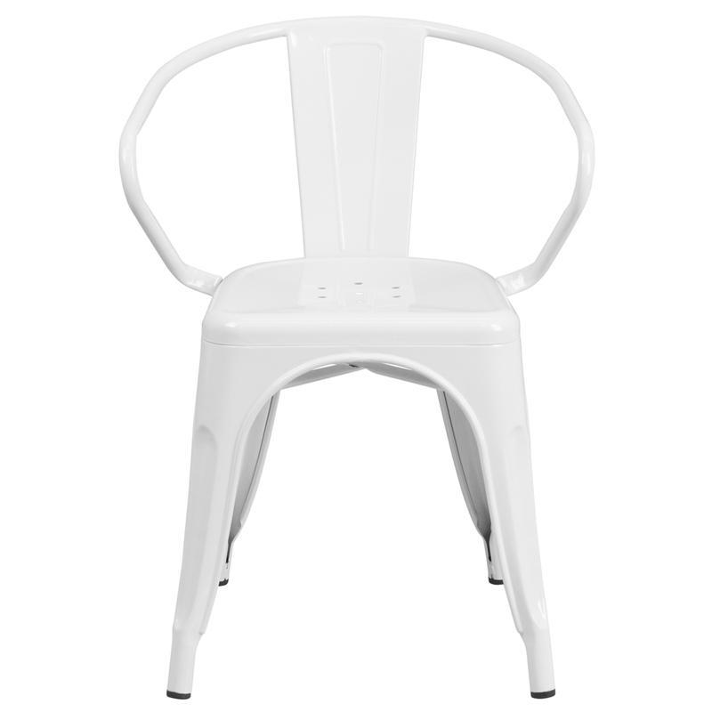 White Metal Indoor-Outdoor Chair  1