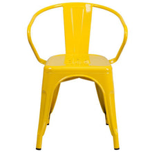 Load image into Gallery viewer, Yellow Metal Indoor-Outdoor Chair with Arms