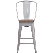 Load image into Gallery viewer, Height Stool with Back and Wood Seat