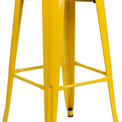 Metal Barstool With Wood Seat
