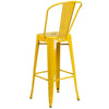 30'' High Yellow Metal Indoor-Outdoor Barstool with Back