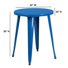 Load image into Gallery viewer, 24&#39;&#39; Round Blue Metal Indoor-Outdoor Table