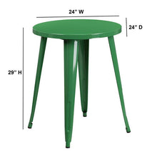 Load image into Gallery viewer, 24&#39;&#39; Round Green Metal Indoor-Outdoor Table