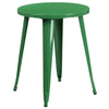24'' Round Green Metal Indoor-Outdoor Table