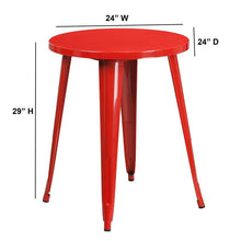 Load image into Gallery viewer, 24&#39;&#39; Round Red Metal Indoor-Outdoor Table