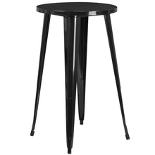 Load image into Gallery viewer, 24&#39;&#39; Round Black Metal Indoor-Outdoor Bar Height Table