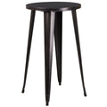 24'' Round Black-Antique Gold Metal Indoor-Outdoor Bar Height Table