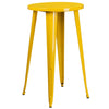 24'' Round Yellow Metal Indoor-Outdoor Bar Height Table