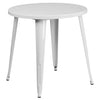 30'' Round White Metal Indoor-Outdoor Table